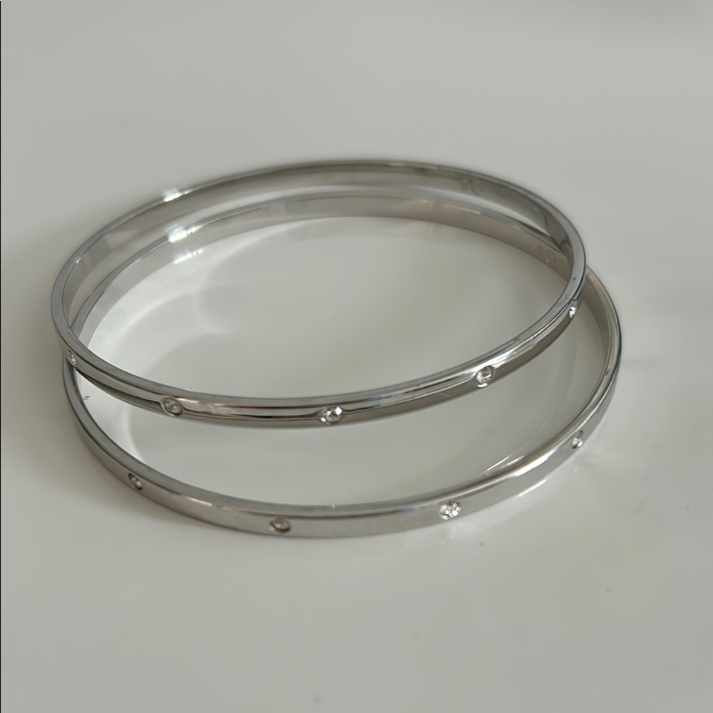 Pair of Swarovski Station Bangle Bracelets